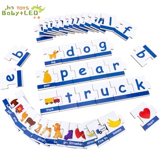 Kids Words Early Education Animal Vegetables Traffic English Alphabet Cognitive Puzzle Spelling Practice Toys For Children