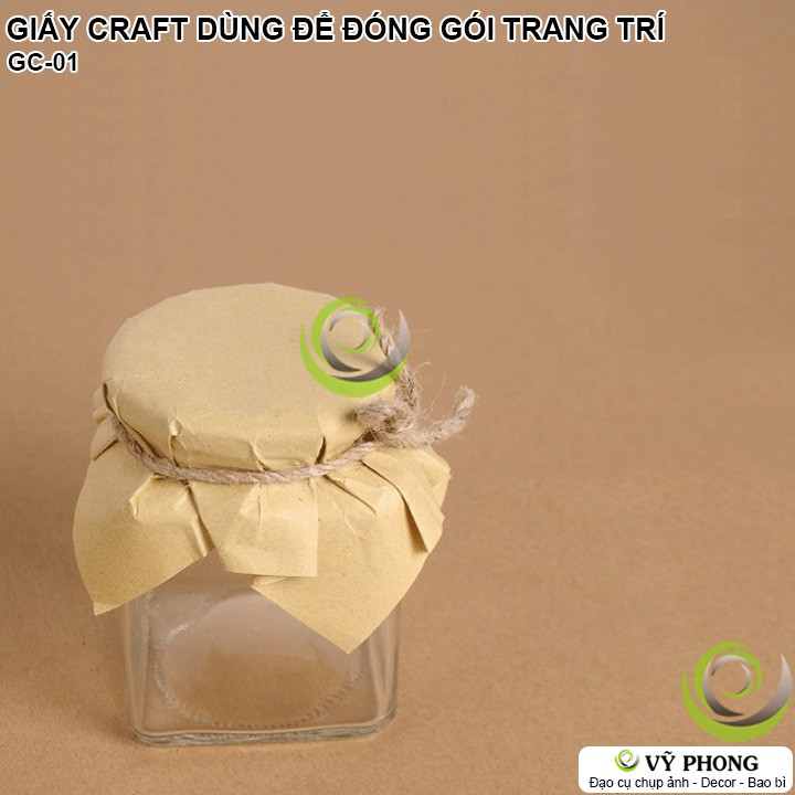 COMBO 50 TỜ GIẤY KRAFT 12x12 / 17x17cm GIẤY XI MĂNG TRANG TRÍ ĐÓNG GÓI HỘP BAO BÌ NẮP CHAI PUDDING GC-01