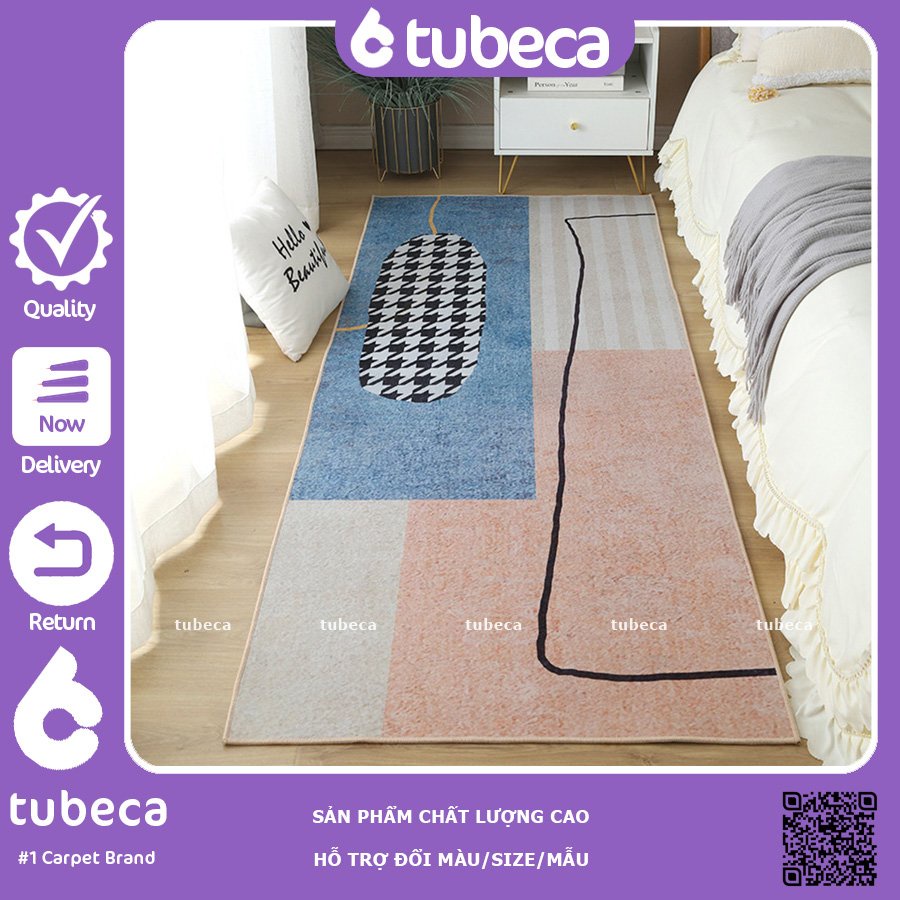 Thảm trải sàn phòng ngủ giá rẻ | Thảm để cạnh giường cao cấp | 60x160cm | 80x200cm | TUBECA