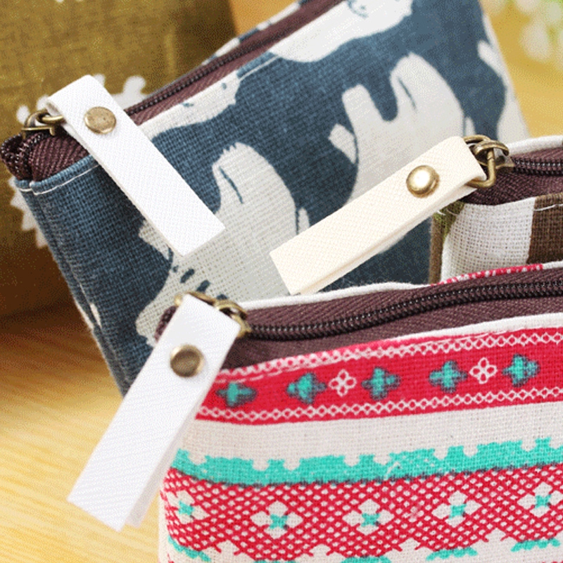 Ví canvas đựng tiền xu họa tiết hoạt hình phong cách retro