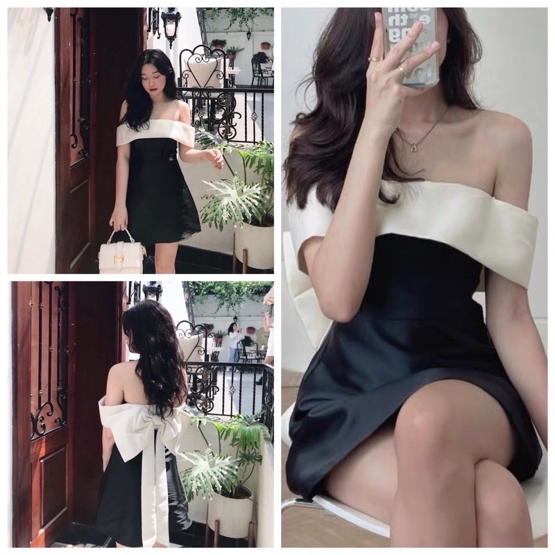 VÁY-ĐẦM TACTA NƠ LƯNG TRỄ VAI “sunny dress” tiểu thư