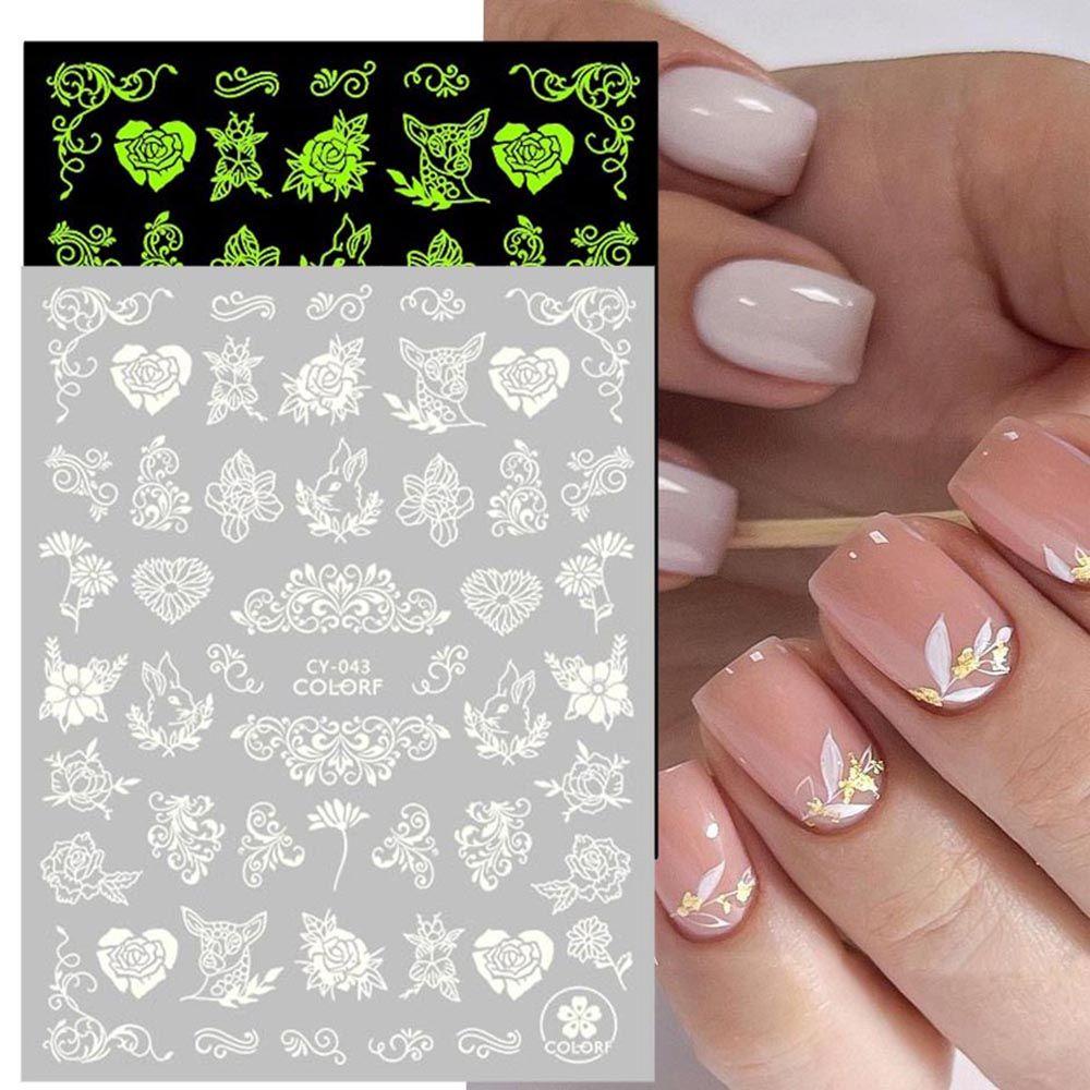 XIANTIN Miếng Dán Móng Tay 3D Dạ Quang