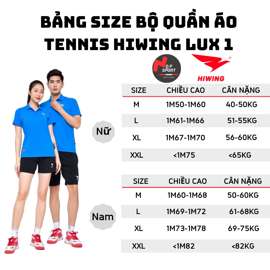 Áo Tennis, Áo Cầu Lông Nam Nữ Thương Hiệu HIWING Chất Liệu Mè Lạnh Hàn Quốc HI-KOOL Cao Cấp Mẫu LUX 1_Tặng Quà