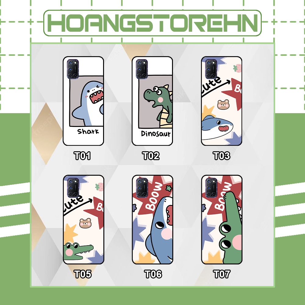 Ốp Oppo A52 / A92 in hình cá mập, khủng long dễ thương, cute (T01 - T06)