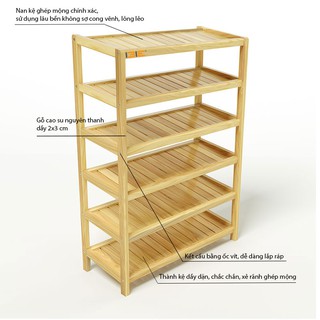 Kệ giày dép 6 tầng ngang 60cm