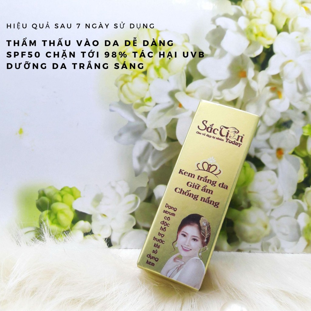 Kem trắng da, giữ ẩm, chống nắng Sắc Tiên Today 10ml (dạng Serum) dưỡng da trắng sáng ngăn chặn 98% tia UV