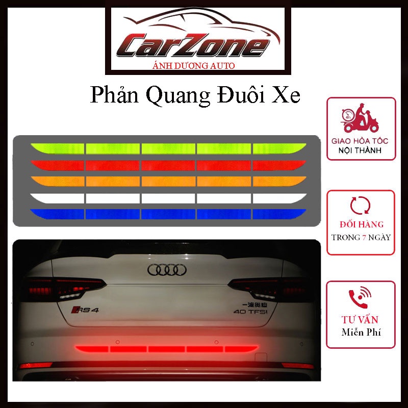 Miếng Dán Phản Quang Xe Ô Tô An Toàn Khi Lái Xe Ô Tô Bộ 5 Miếng Decal