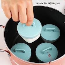 Khuôn hấp trứng, làm bánh cho bé (bộ 4 khuôn nhựa kèm chổi silicon quét dầu)