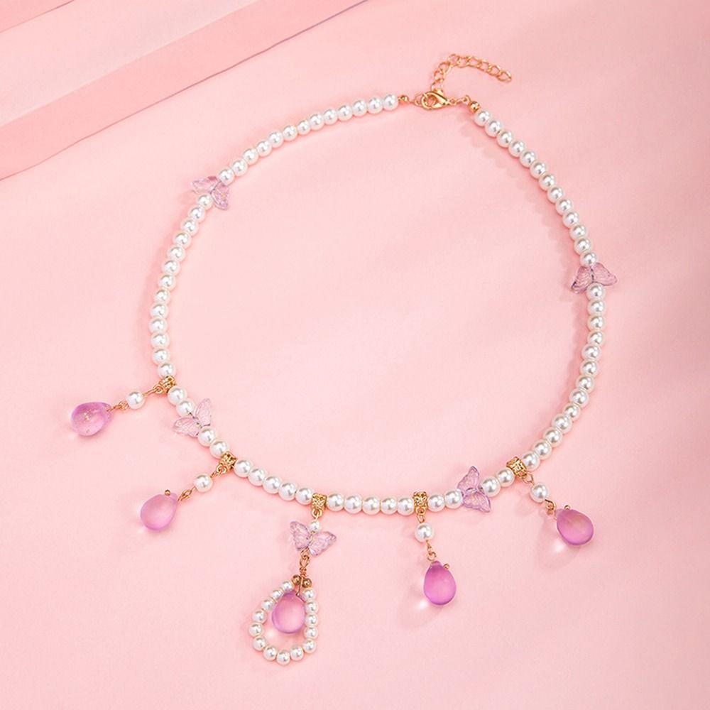 Dây Chuyền Mặt Hình Bươm Bướm Phong Cách Hanfu Thanh Lịch Cho Nữ