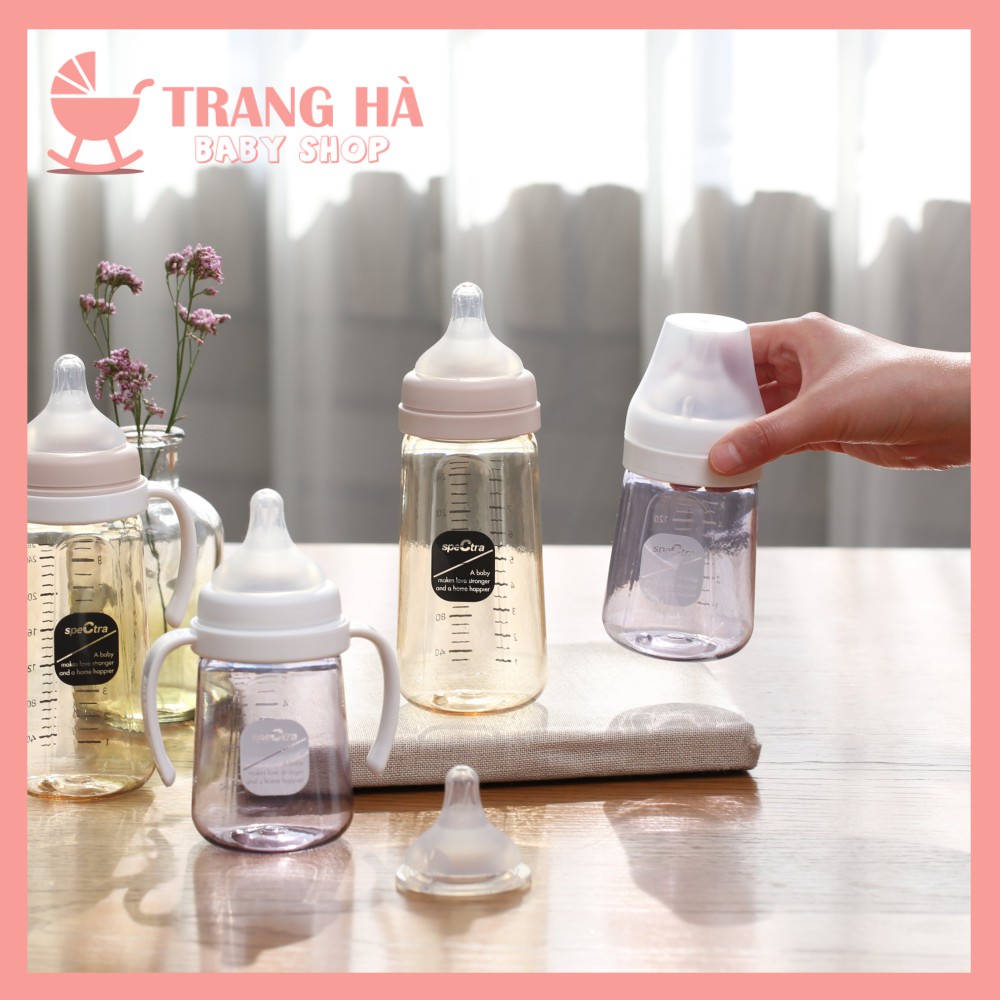 𝑪𝑯𝑰́𝑵𝑯 𝑯𝑨̃𝑵𝑮 - Bình Spectra PPSU Hàn Quốc 160ml/260ml FULL Size Núm (0~3m/ 3~5m/ 5~7m/ &gt;7m)