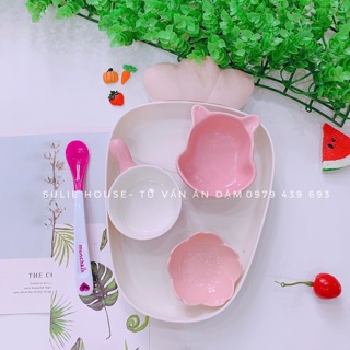 Khay nhựa cà rốt đựng chén bát ăn dặm cho bé