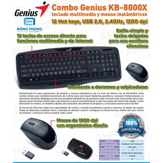 Bộ bàn phím chuột Genius KB-8000