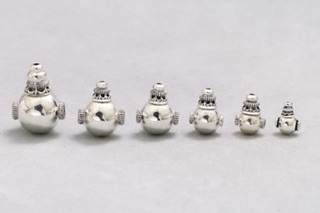 Charm bạc trơn gắn mala vòng chuỗi