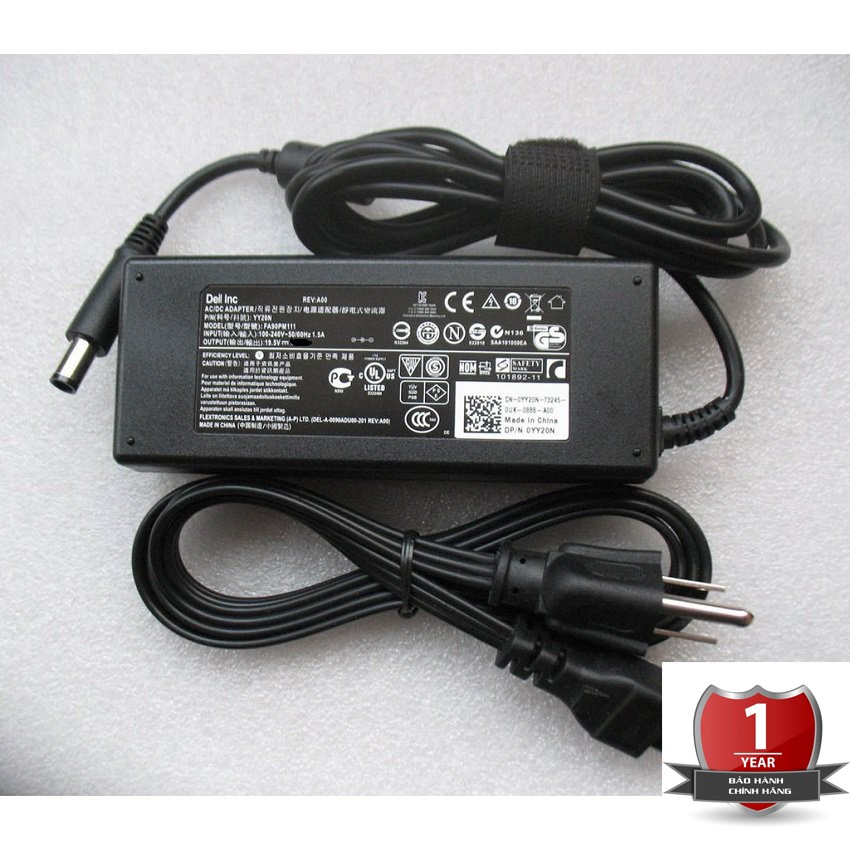 Sạc Laptop Dell 19v - 4.62A Zin