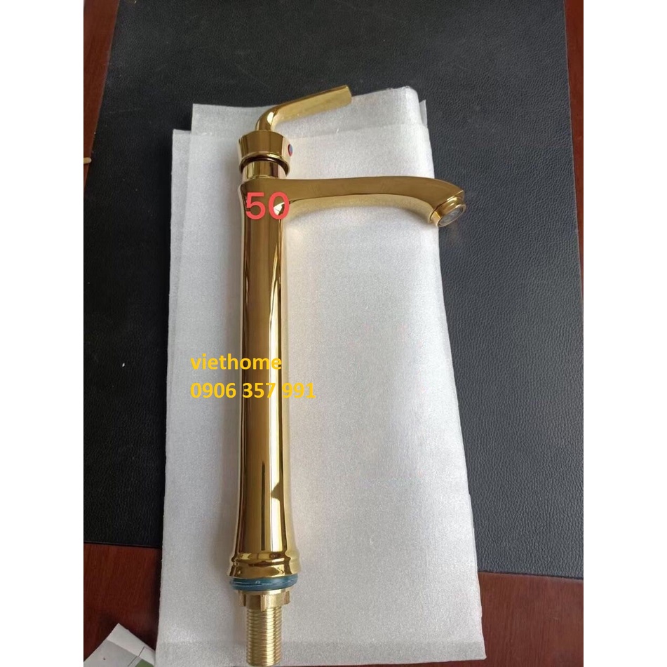 VÒI LAVABO LẠNH MẠ VÀNG CAO 30CM