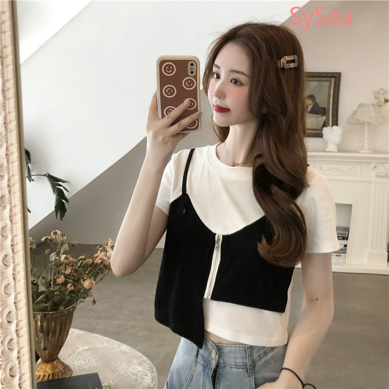 Áo tay ngắn kiểu dáng thời trang mùa hè cá tính dành cho nữ