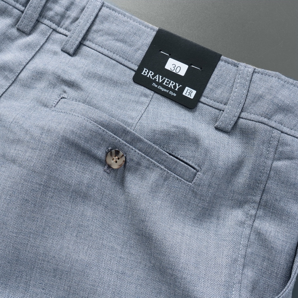 Quần short nam, Quần short linen SINCA XÁM mềm mịn thoáng mát không nhăn, dày dặn - Bravery