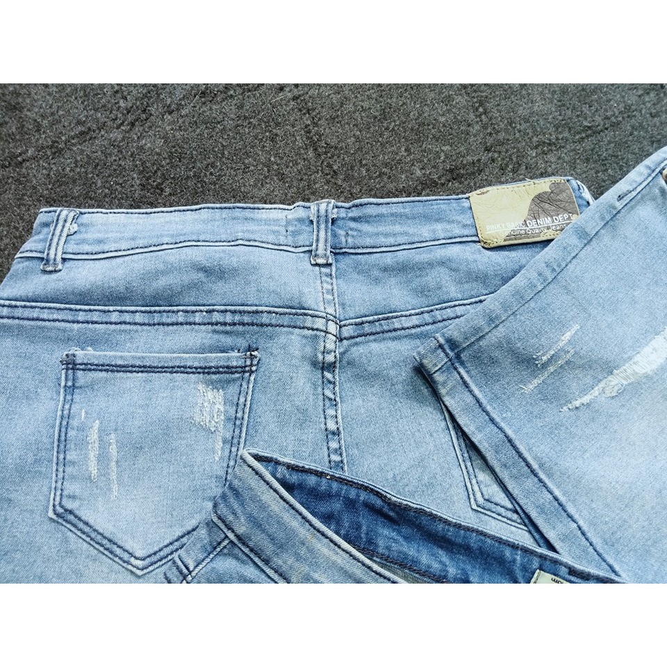 Quần Sọt Jean Nữ Rách Nhẹ Size Đại Co Giãn | BigBuy360 - bigbuy360.vn