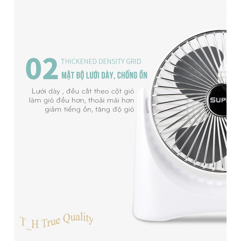 Quạt để bàn mini sạc tích điện Super Fan, 3 chế độ mát, để bàn làm việc, ô tô...  tiện dụng nhỏ gọn | BigBuy360 - bigbuy360.vn