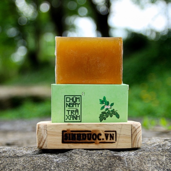 Xà phòng sinh dược chùm ngây trà xanh ngừa mụn, ngừa viêm nang lông. Xà bông tắm, rửa tay chiết xuất thiên nhiên