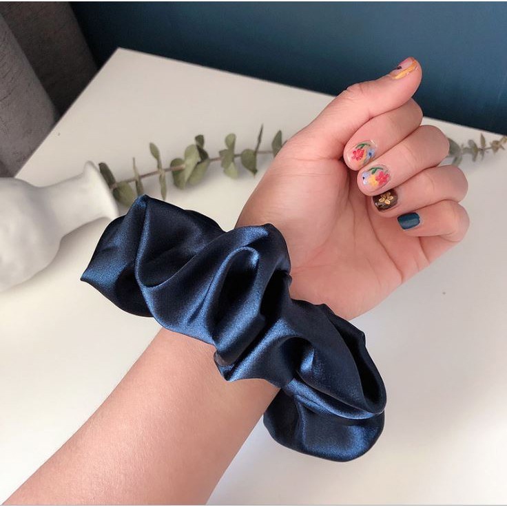 Dây buộc tóc scrunchies vải trơn cute LOKISO PK01