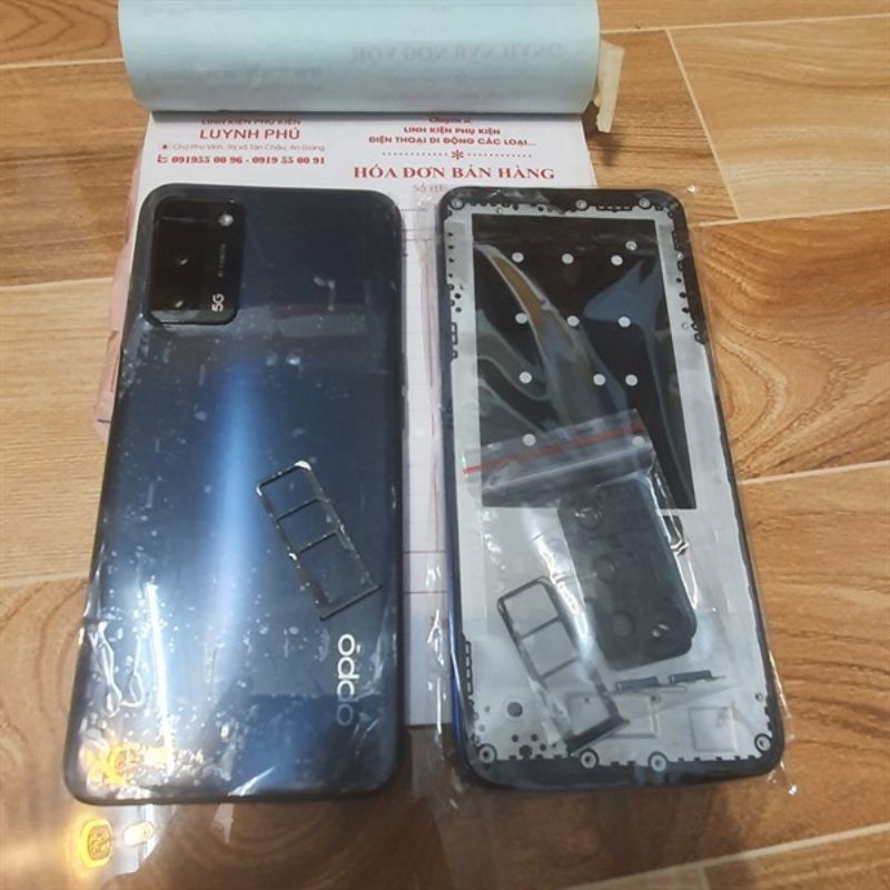 Vỏ oppo A55 5G,A55 4G có khay sim kính camra bao test