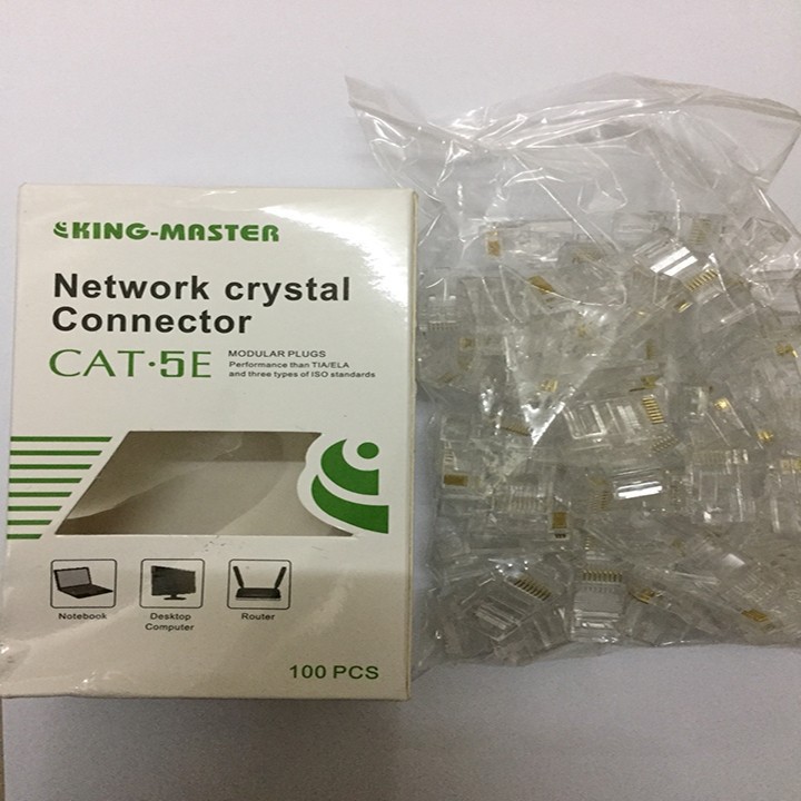 Hộp 100 đầu mạng RJ45 Kingmaster KM508, Chính Hãng, Loại Hộp 100c