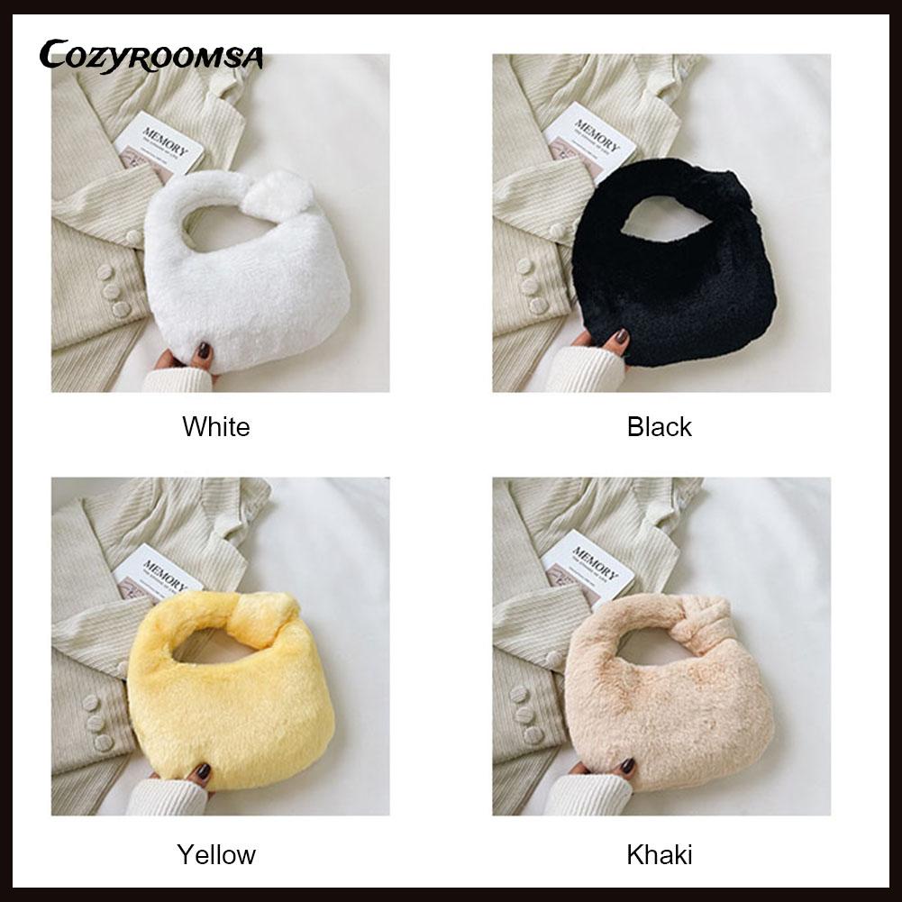 Túi xách lông nhung màu trơn thời trang thu đông cho nữ