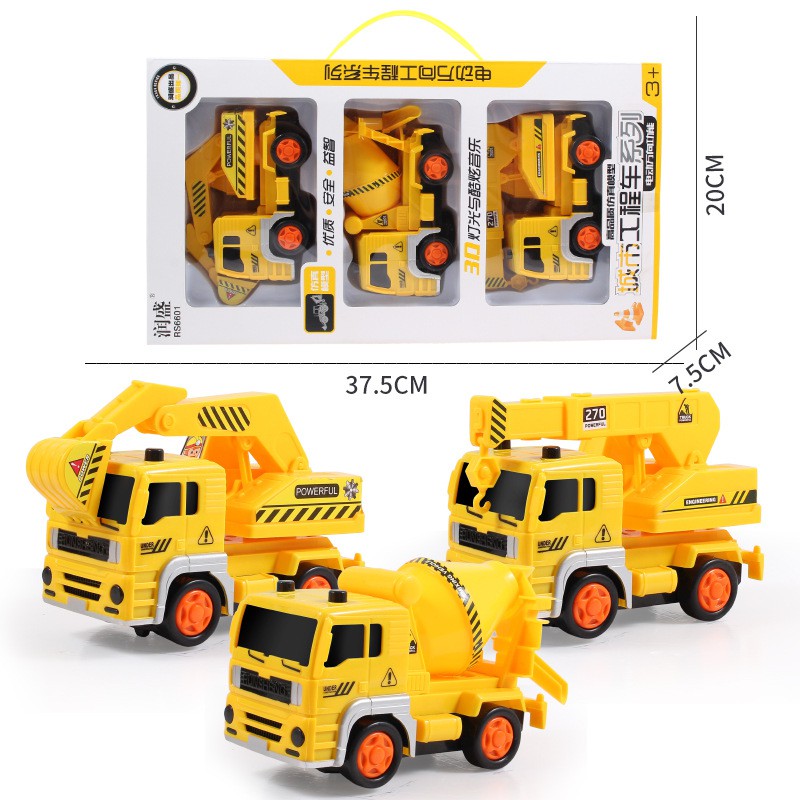 [Mã LIFETOYS1 giảm 30K đơn 99K] Bộ 6 xe công trình - Bộ xe cứu hỏa, Kích thước lớn - Nhựa cao cấp an toàn