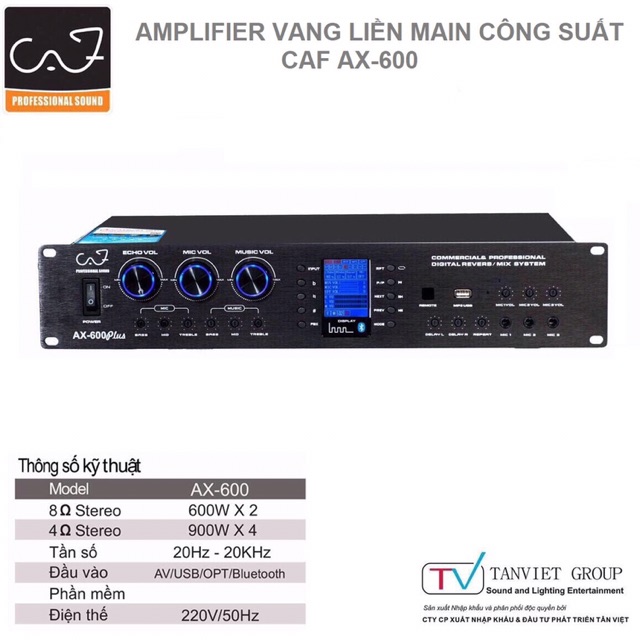 Amply main công suất liền vang CAF AX 600 plus