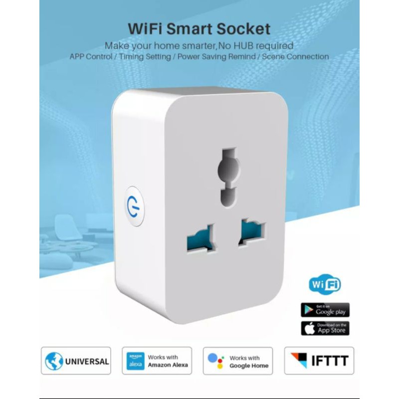 Ổ cắm Wifi Smart Life 15A công suất cao 3750W, đo điện năng tiêu thụ