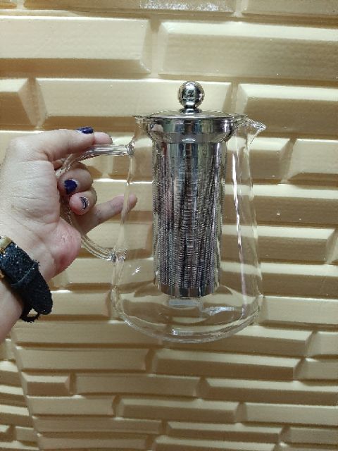 Bình trà thủy tinh có lọc inox 1170ml