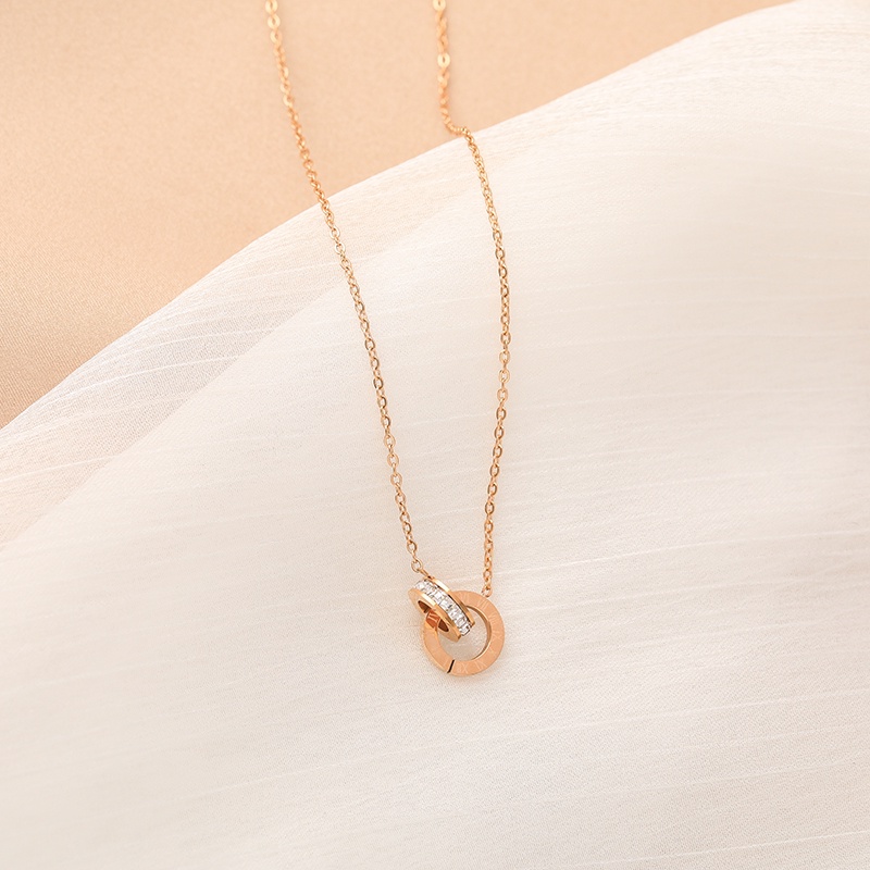 Dây Chuyền Mạ Vàng 18k Đính Đá Zircon Sáng Tạo Cho Nữ