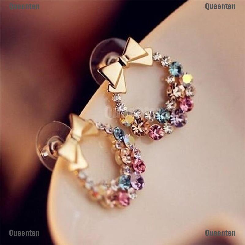 ★Queen★1pair Fashion Women Lady Elegant Crystal Rhinestone Ear Stud Earrings Jewelry
