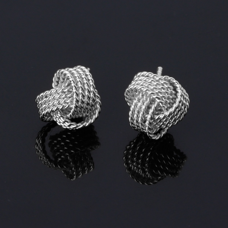 Youyo Khuyên Tai Dạng Hạt Xoắn Nhỏ Màu Bạc Đơn Giản Sáng Bóng Không Gây Dị Ứng