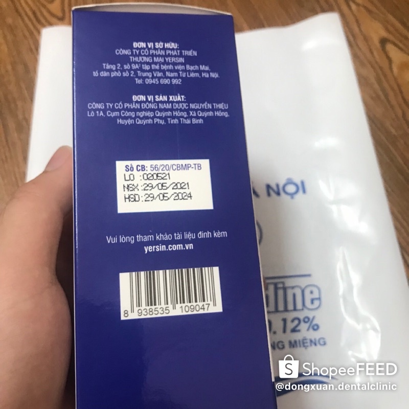 Nước súc miệng HMU Chlorhexidine 0,12% - Đại học Y Hà Nội