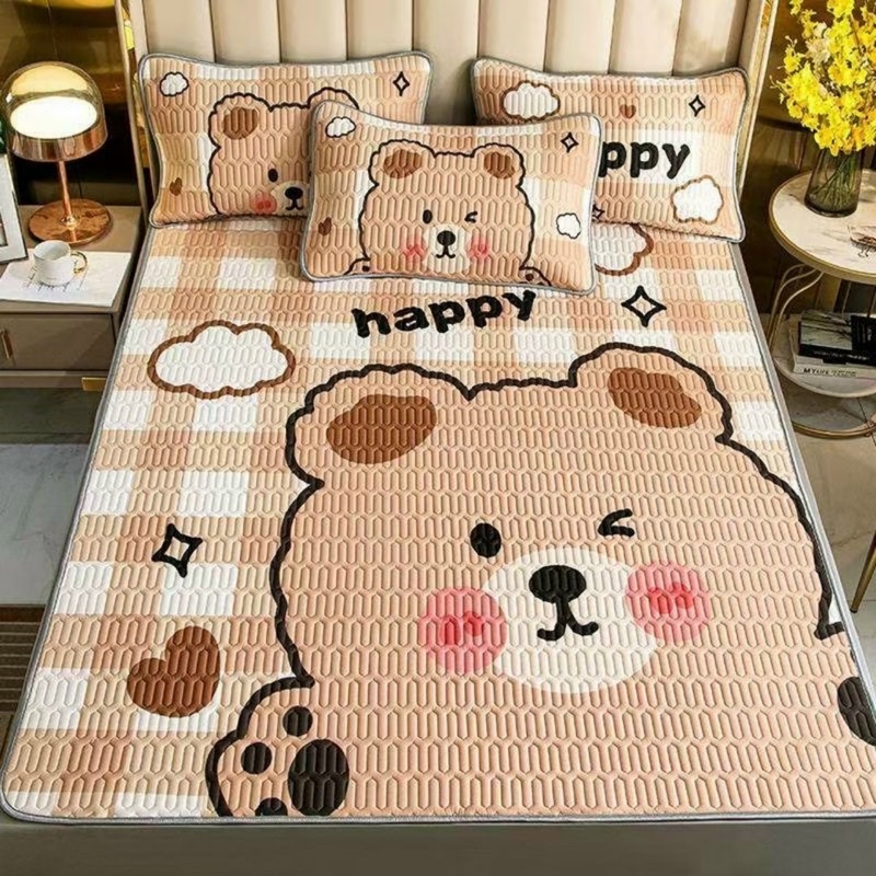 CHIẾU ĐIỀU HÒA CAO SU NON Gấu Nâu Happy - CHIẾU ĐIỀU HÒA CAO SU NON 5D CAO CẤP