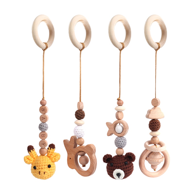 Set 4 Mặt Dây Chuyền Lục Lạc Đan Móc Treo Lục Lạc Cho Bé Sơ Sinh Mọc Răng
