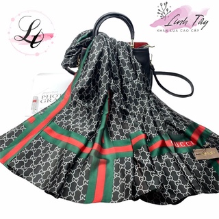 Khăn Choàng Lụa Hiệu Khăn Quàng Cổ Choàng Lụa Dài Màu Ghi Cao Cấp Linh Tây- Quà Tặng Cao Cấp 180*90