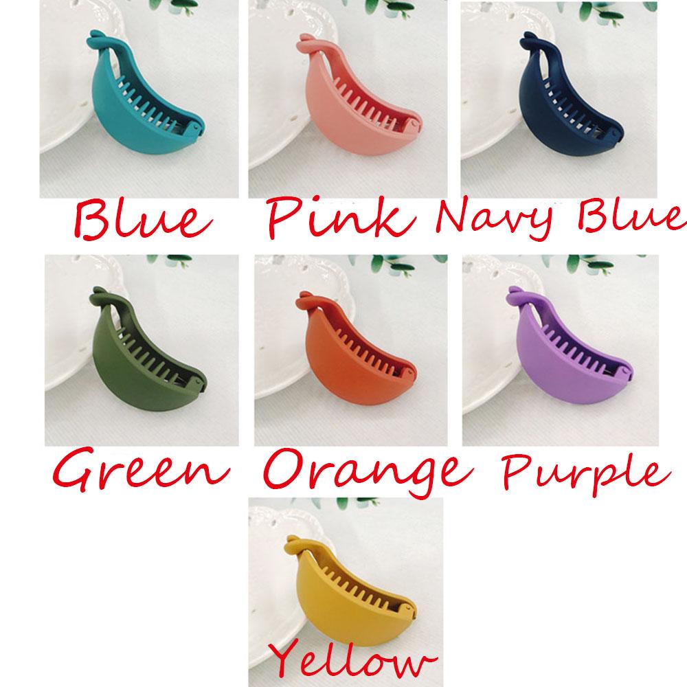 Kẹp Tóc Hình Quả Chuối Màu Trơn Thanh Lịch Cho Nữ WMES15H