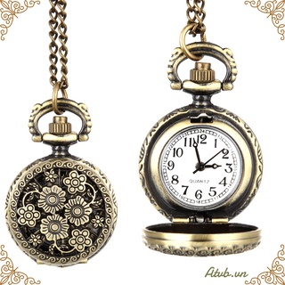 Đồng hồ quả quýt chạm khắc hình bông hoa phong cách cổ điển