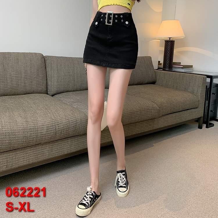 Chân váy jean dây nịt có quần trong siêu hot 777