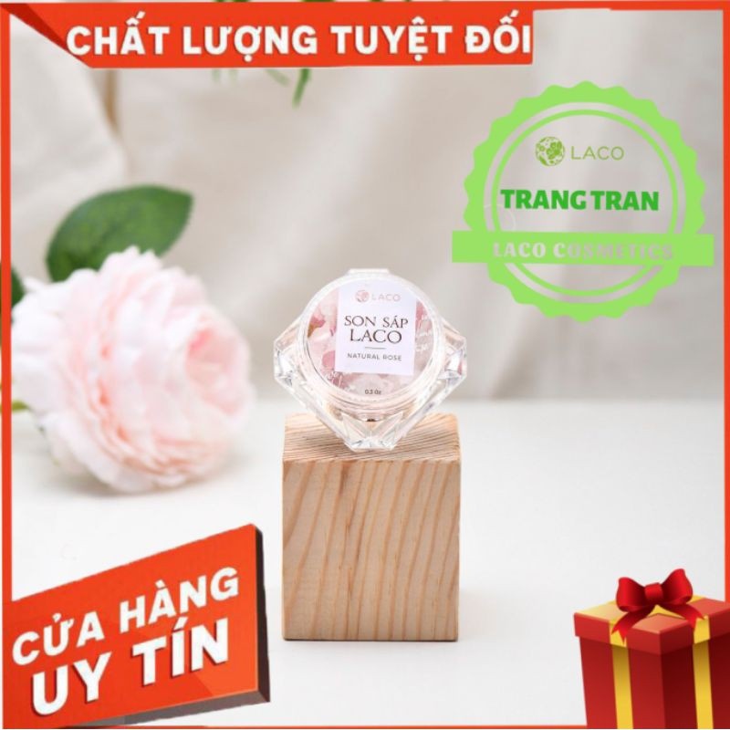 Son sáp LACO NATURAL ROSE Son dưỡng môi không màu chống khô môi làm hồng giảm thâm mang lại một đôi môi mềm mại tươi tắn