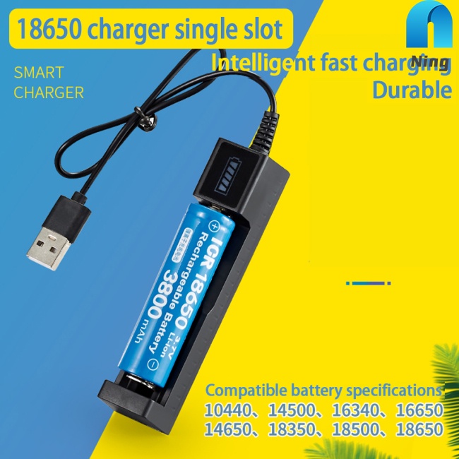 Bộ Sạc Pin Lithium 18650 Thông Minh Có Cổng Usb Kèm Đèn Báo