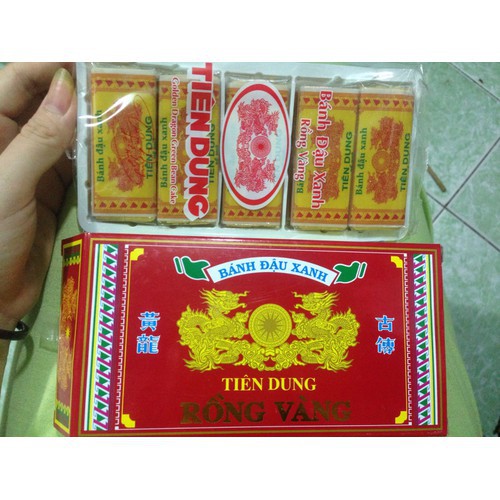 COMBO 4 HỘP BÁNH ĐẬU XANH RỒNG VÀNG HIỆU TIÊN DUNG - hộp gồm 10 cái nhỏ