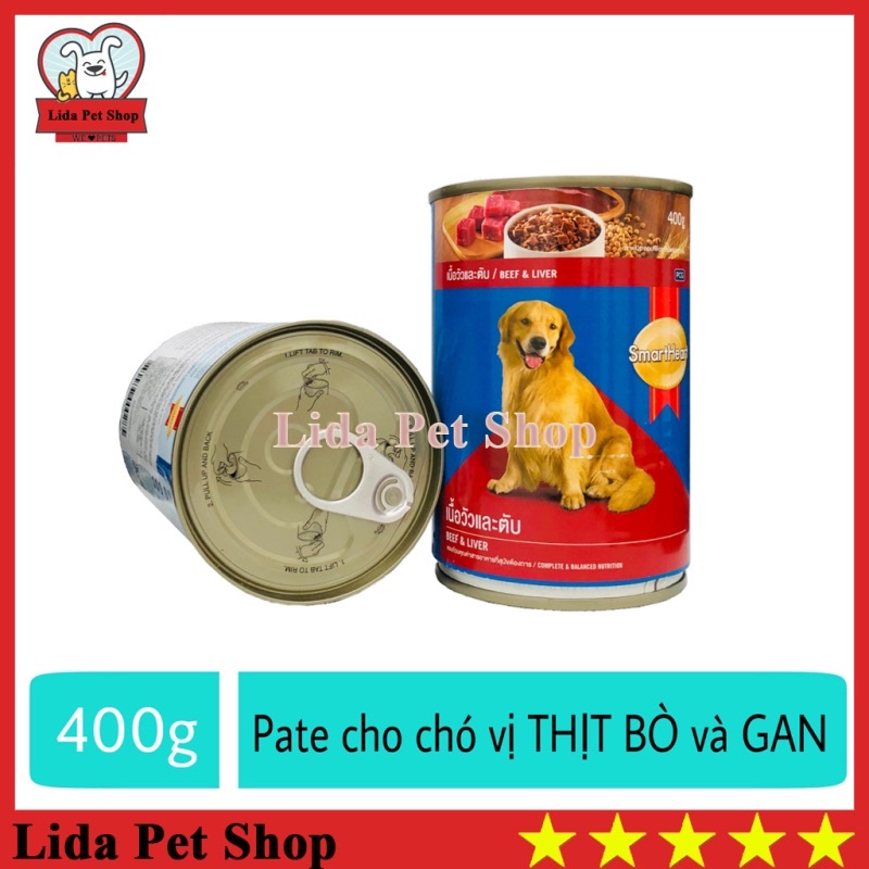 Patê cho chó hương vị thịt bò và gan Smartheart Beef &amp; Liver 400gr