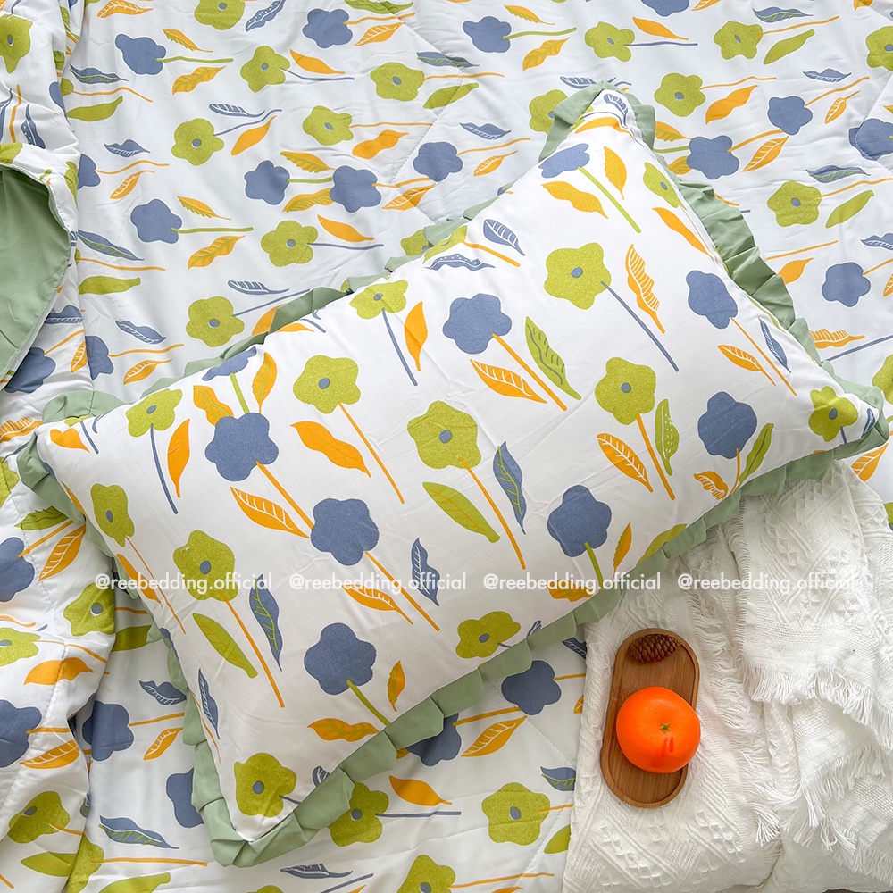 Bộ chăn ga gối chần bông Cotton Đũi Bèo REE Bedding đủ size giường nệm PLC172 - Mẫu 8
