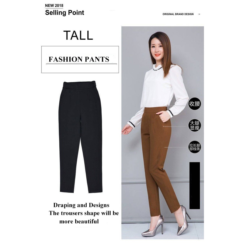 READY STOCK Women Formal Long Pants Plus Size Elegant Casual Fashion Pencil Pants