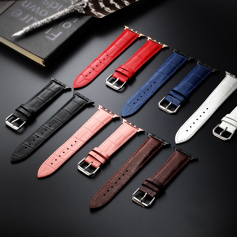 Dây apple watch da bò thật series 3 4 5 6 7 se size mặt 38mm 40mm 42mm 44mm dây đeo đồng hồ apple watch da seri 3 hermes