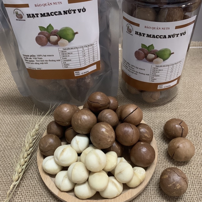 500gr Hạt Macca hạt Mắc ca sấy nứt vỏ BẢO QUÂN size 2430